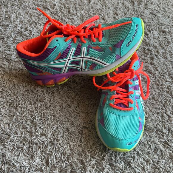 Asics Women's Gel-Frantic Blue / Purple / Orange Athletic Shoes Size 6.5 - Picture 7 of 7